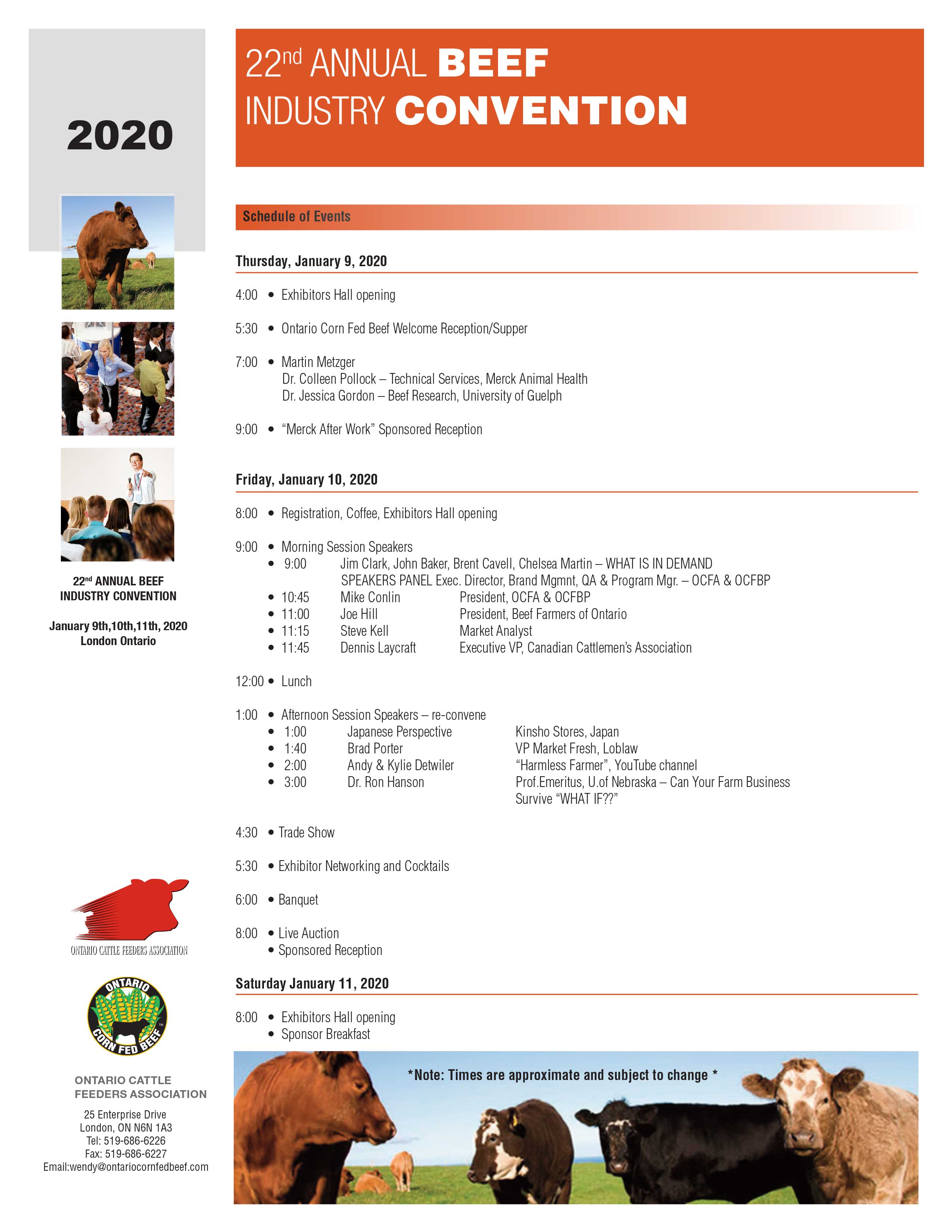 Agenda The 22nd Annual Beef Industry Convention London Ontario